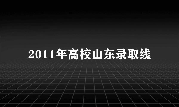 2011年高校山东录取线