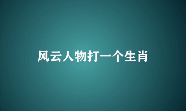 风云人物打一个生肖
