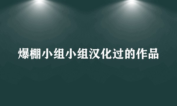 爆棚小组小组汉化过的作品