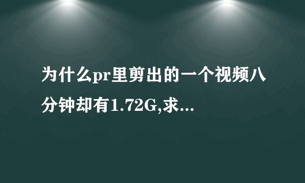 为什么pr里剪出的一个视频八分钟却有1.72G,求解? - 知乎