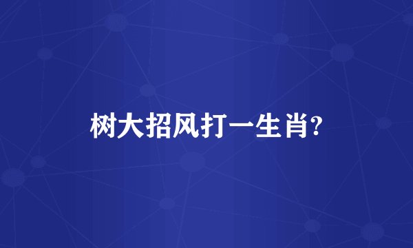 树大招风打一生肖?