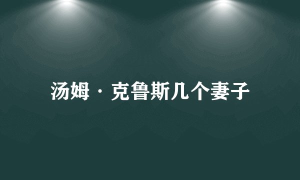 汤姆·克鲁斯几个妻子
