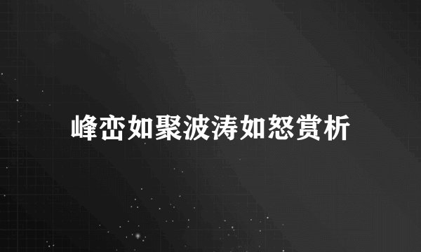 峰峦如聚波涛如怒赏析