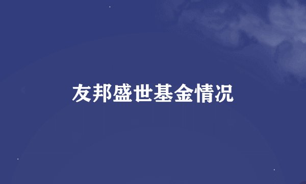 友邦盛世基金情况