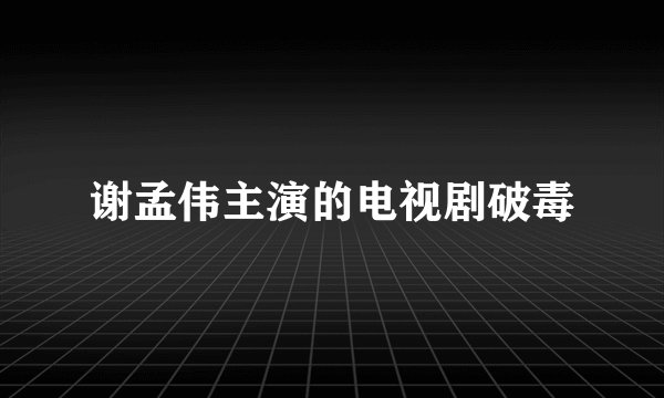 谢孟伟主演的电视剧破毒