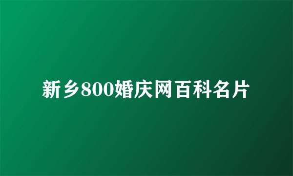 新乡800婚庆网百科名片
