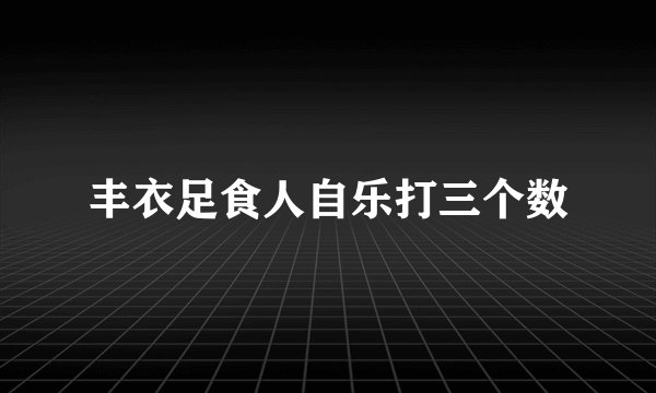 丰衣足食人自乐打三个数