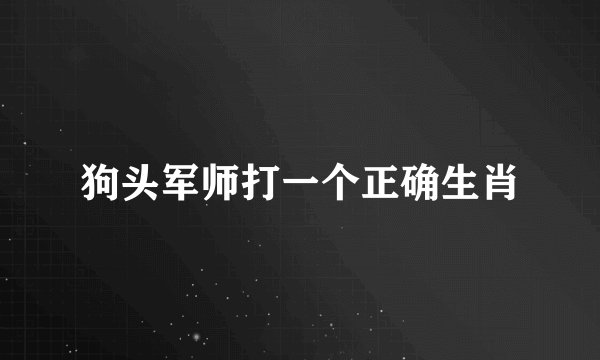 狗头军师打一个正确生肖