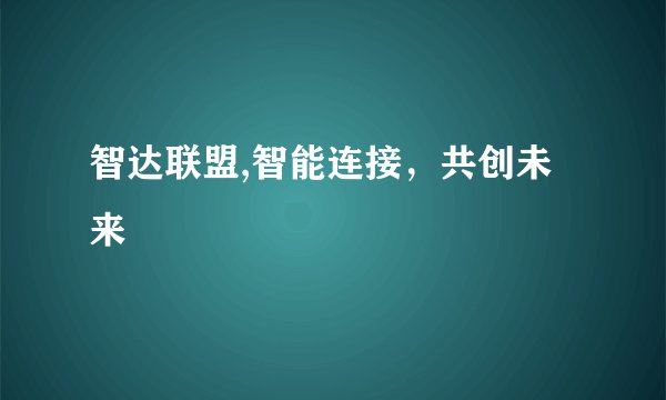 智达联盟,智能连接，共创未来