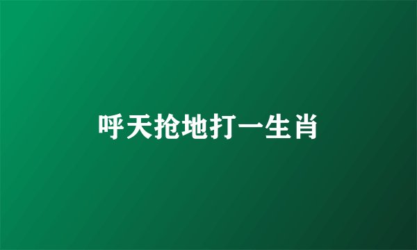 呼天抢地打一生肖