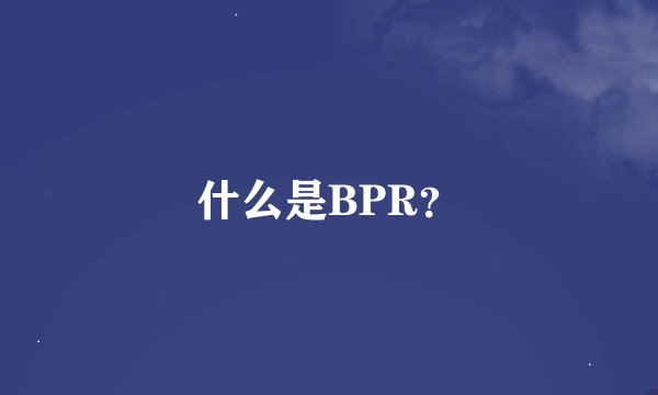 什么是BPR？