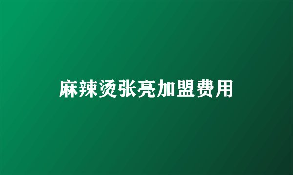 麻辣烫张亮加盟费用