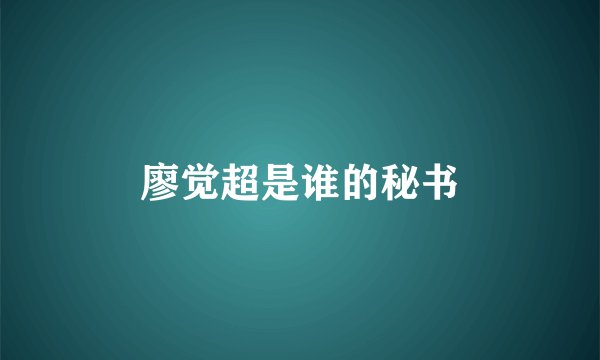 廖觉超是谁的秘书