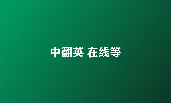 中翻英 在线等
