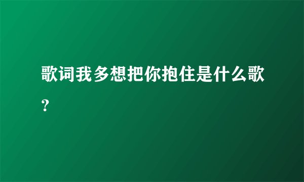 歌词我多想把你抱住是什么歌?