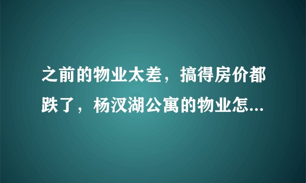 之前的物业太差，搞得房价都跌了，杨汊湖公寓的物业怎么样啊？小区环境管理的如何，平常打扫的干净吗？
