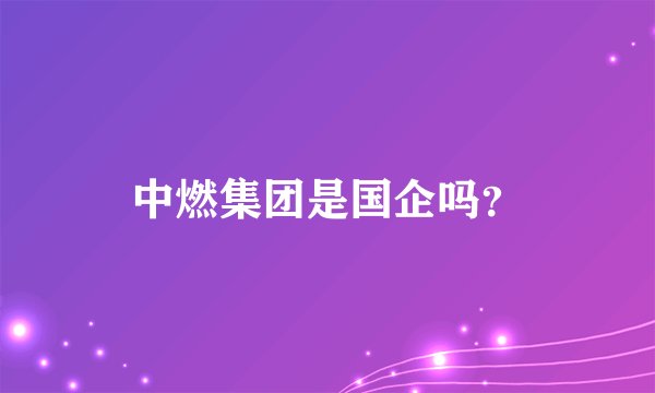 中燃集团是国企吗？