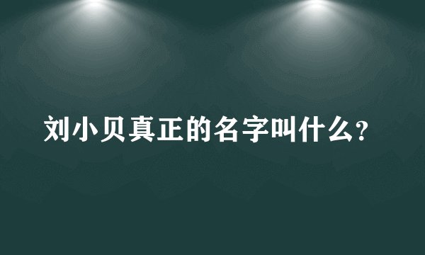 刘小贝真正的名字叫什么？