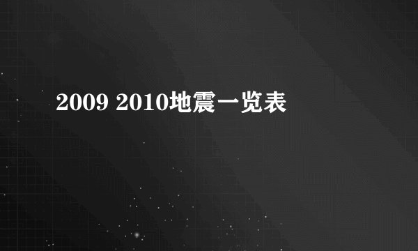 2009 2010地震一览表