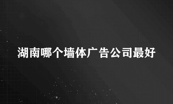 湖南哪个墙体广告公司最好