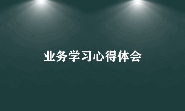 业务学习心得体会