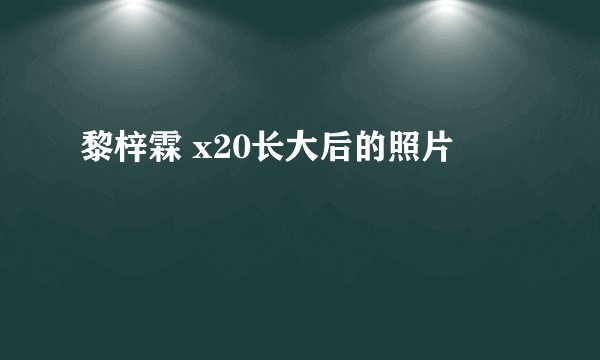 黎梓霖 x20长大后的照片