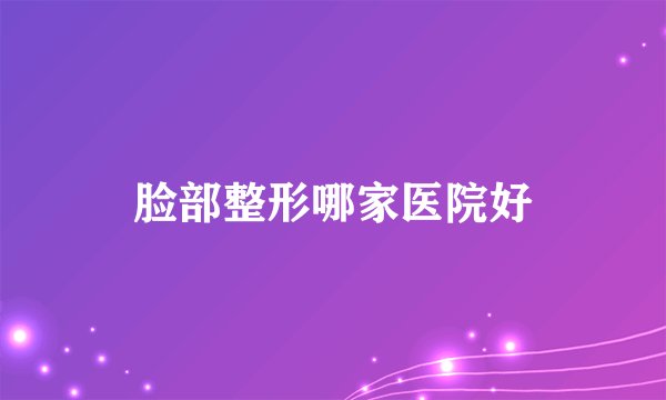 脸部整形哪家医院好