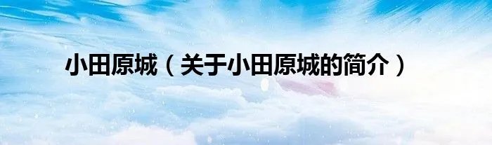小田原城（关于小田原城的简介）