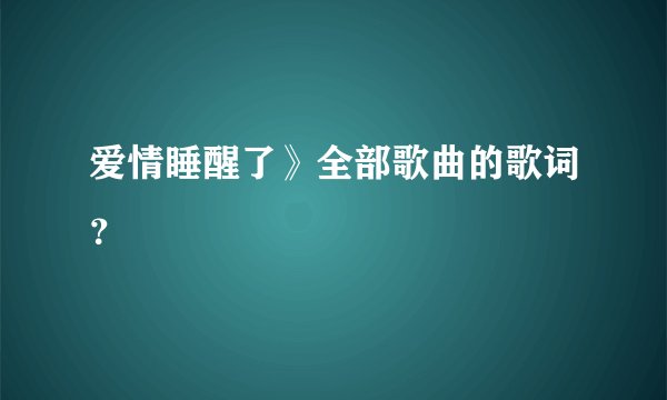 爱情睡醒了》全部歌曲的歌词？