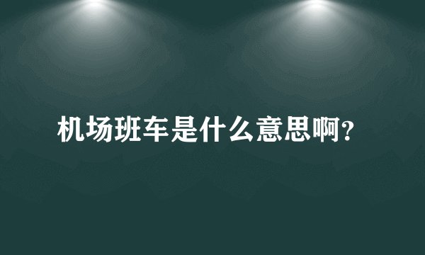 机场班车是什么意思啊？