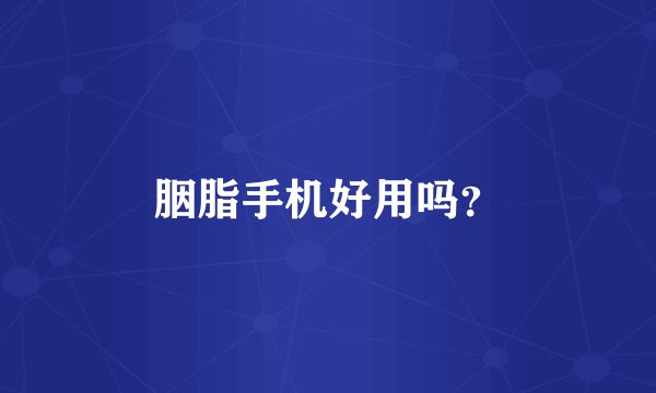 胭脂手机好用吗？