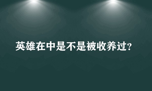 英雄在中是不是被收养过？