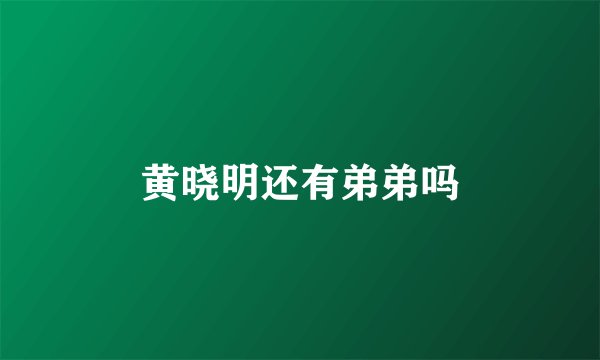 黄晓明还有弟弟吗