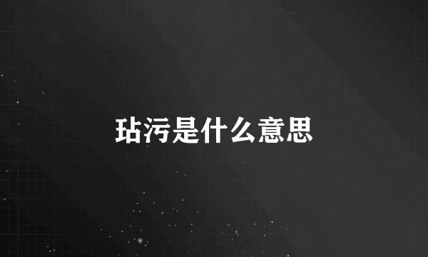 玷污是什么意思
