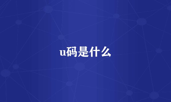 u码是什么