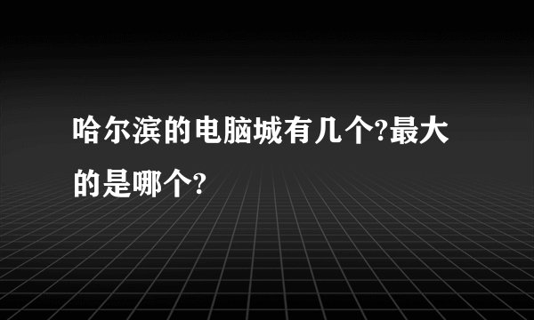 哈尔滨的电脑城有几个?最大的是哪个?