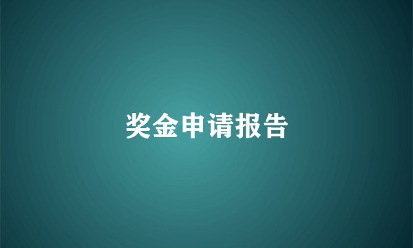 奖金申请报告