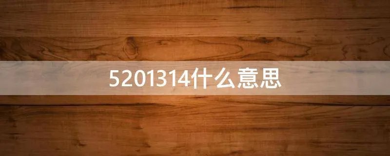 5201314什么意思