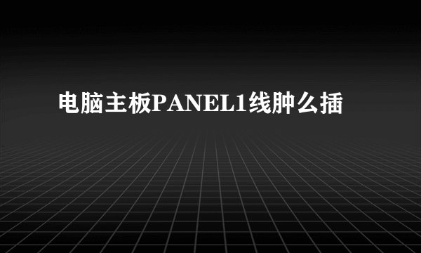 电脑主板PANEL1线肿么插