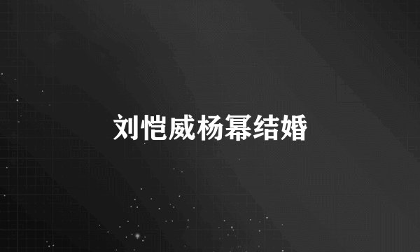 刘恺威杨幂结婚
