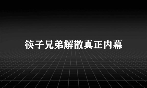 筷子兄弟解散真正内幕