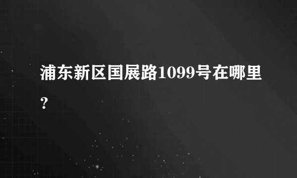 浦东新区国展路1099号在哪里？