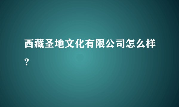 西藏圣地文化有限公司怎么样？