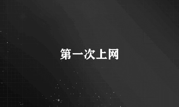 第一次上网