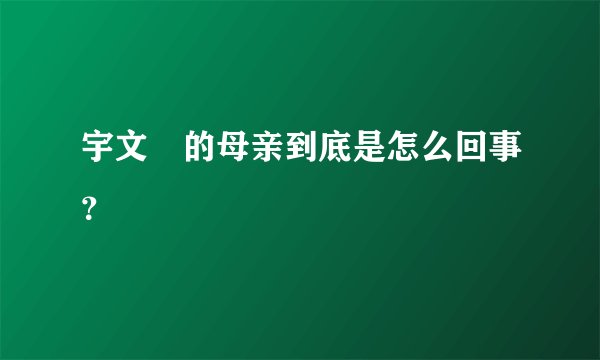 宇文玥的母亲到底是怎么回事?