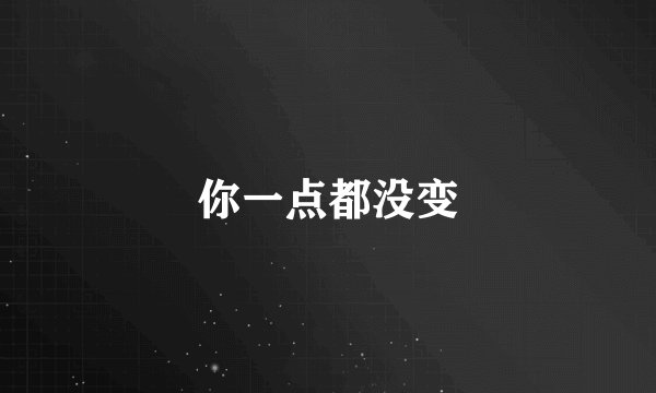 你一点都没变