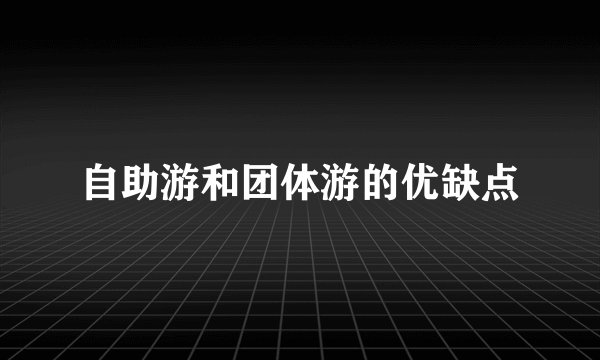 自助游和团体游的优缺点