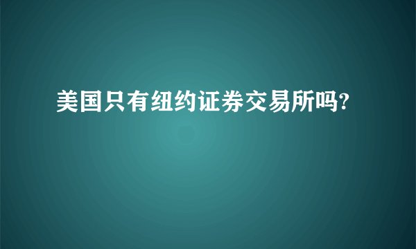 美国只有纽约证券交易所吗?
