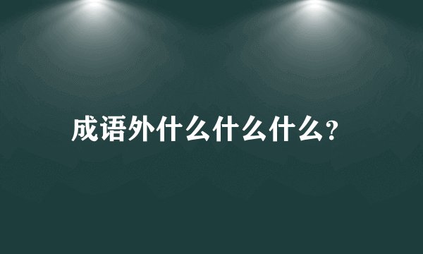 成语外什么什么什么?