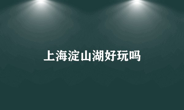 上海淀山湖好玩吗